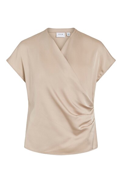 VILA Oberteil mit angeschnittenen Ärmeln VIELLETTE Drapiertes