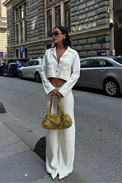 THE VOLER Nancy Kruveze Collar Crop Set -Ekru