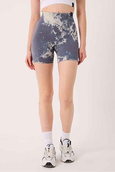 cervus Seamless Sports Shorts Tie-Dye Patterned Stitch-Free Push up Effect Flexible and Shaping / Sculpting Leggings