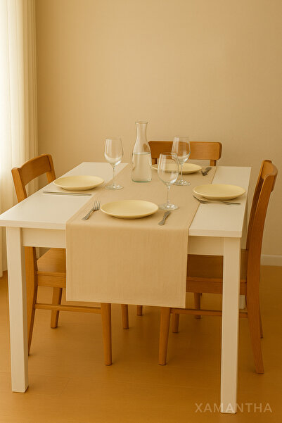 XAMANTHA Τραπεζομάντηλο από 100% βιολογικό βαμβάκι λινό |   Φυσικό, Ανθεκτικό...