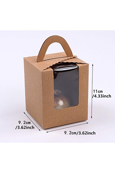 erorex 50 Pack Single Cupcakes Containers Gift Boxes Window Inserts Handle Wedding Candy Boxes Muffin Box…