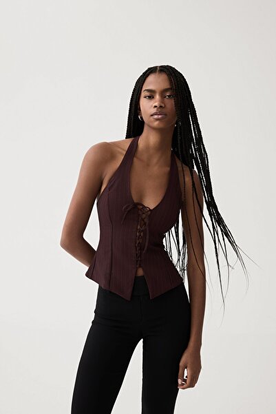 Bershka Bengalin halter yaka üst