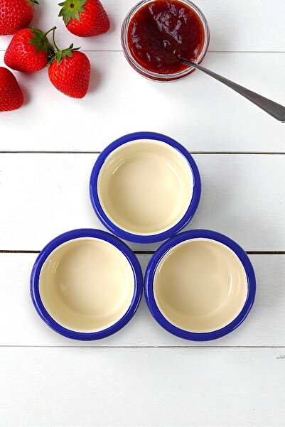 İnci Emaye 3 Piece 10cm Enamel Vertical Plate Set, Breakfast Plate, Jam Bowl, Olive, Cheese Plate, Dowry, Gift