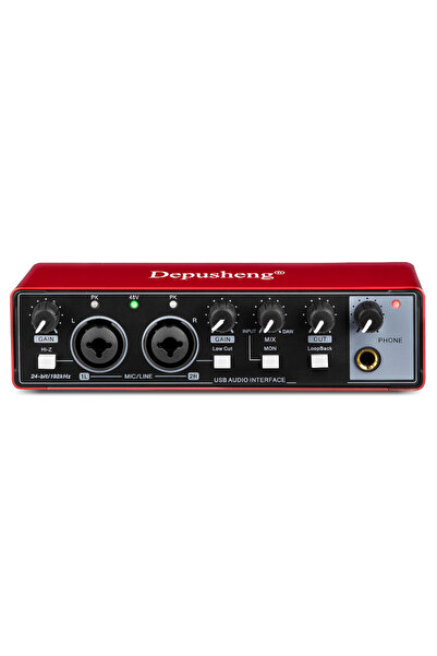 Choice1 MD22-Red Audio Interface Depusheng MD22 Professional Sound Card with Monitoring Electric Guitar Live
