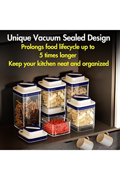erorex Vacuum Sealed Airtight Food Storage Jar, Wide Mouth Leak Proof Container Coffee, Spices, Cereal,