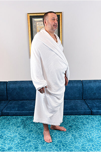 ihvan online Розкішний бамбуковий хам для чоловіків для хаджу, м'який, без швів, 1250 г. Набір у подарунковій коробці з ременем.