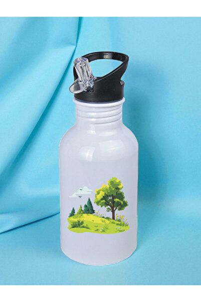 lili hediyelik Tree Printed Water Bottle 600 ml - Sports Bottle, Large Water Bottle, Sports Bottle, Sports Bottles