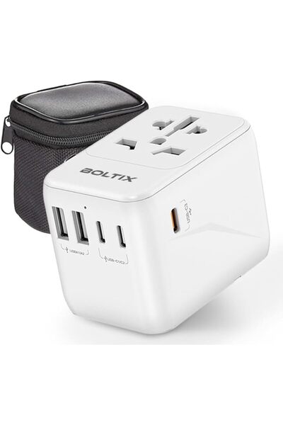 Generic BOLTIX Universal Travel Adapter, 35 Watt Power Adaptor with Zip Bag | International Fast Charging wi