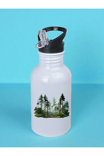lili hediyelik Trees Printed Water Bottle 600 ml - Sports Bottle, Large Water Bottle, Sports Bottle, Sports Bottles