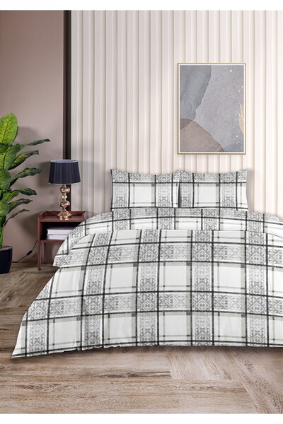 Evim Hermes %100 Pamuk Tek Kişilik Nevresim Seti 160x220cm Antrasit