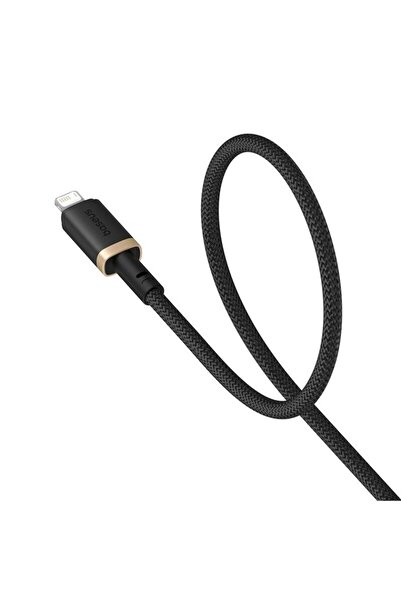 Baseus Data cable USB to Lightning, 2.4A, Fast Charge, 480Mbps, 1m, Nylon Resistant, Gold Black