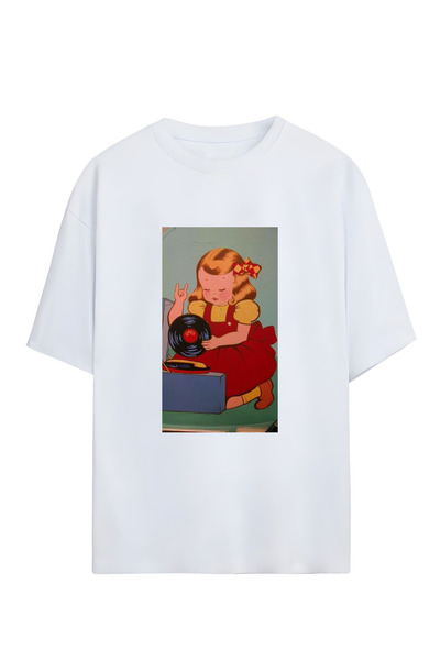 GraffTee تي شيرت قطني كبير الحجم لطيف للأطفال من الجنسين