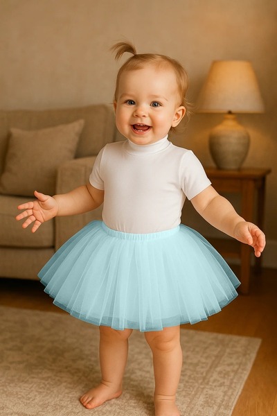 NSMLİFE Baby Blue Baby Girl Princess Birthday Tutu Skirt