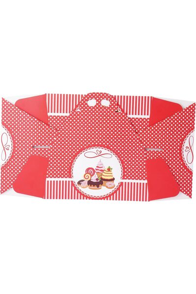erorex Cake Box 50 Pieces, Red/White