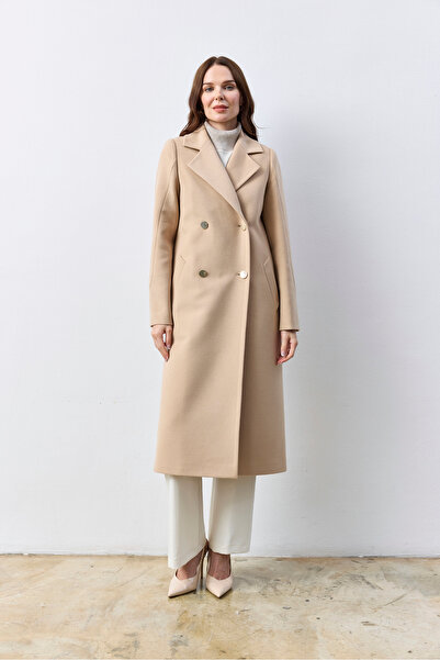 KENT Long Light Camel Cashmere Coat
