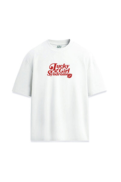 Darkia تي شيرت مطبوع بتصميم مكتوب عليه "مرض الفتاة المحظوظة" للجنسين