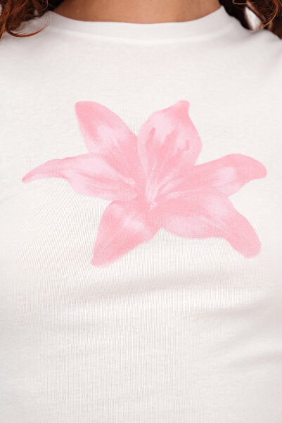 Addax Μπλουζάκι με λουλουδάτο στάμπα P1831