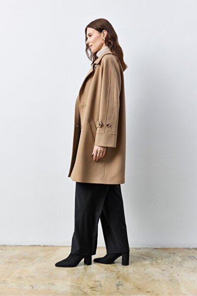 KENT Camel Color Short Coat with Belt