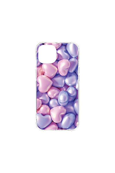 bestcase Carcasă spate antișoc pentru Apple iPhone 13 Mini, inimioare colorat...
