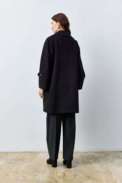 KENT Black Short Coat with Belt