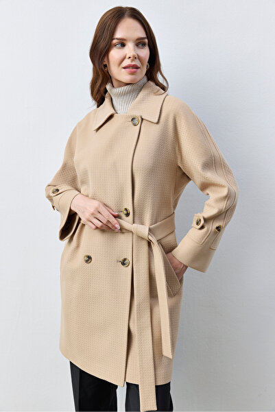 KENT Belted Light Camel Color Short Coat