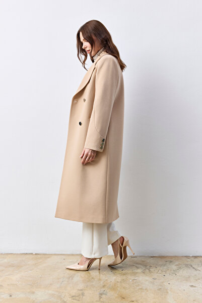 KENT Long Light Camel Cashmere Coat