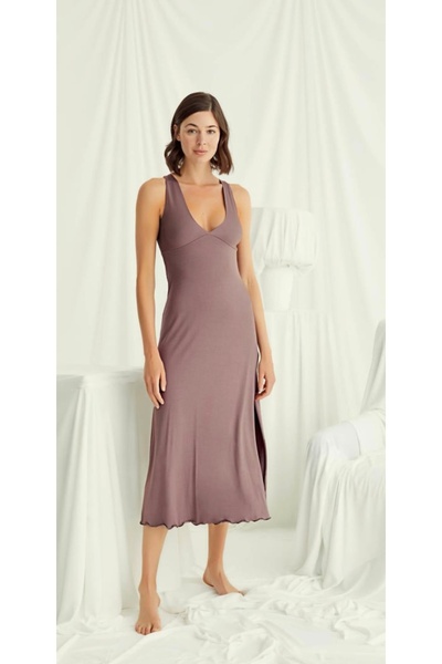 NightLove فستان نوم موناميس برودي دانتشي بفتحة جانبية 18508