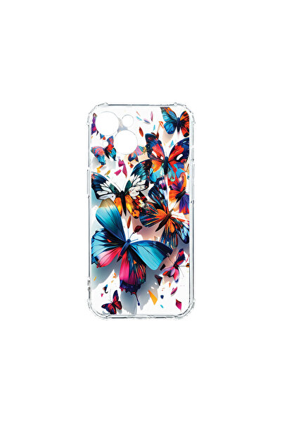 bestcase Carcasă spate antișoc pentru Apple iPhone 14 Plus, fluturi colorați,...
