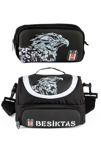 Me Çanta Beşiktaş Boy's Eagle Printed Lunchbox and Pen Holder Set (Set of Two) - Me25392