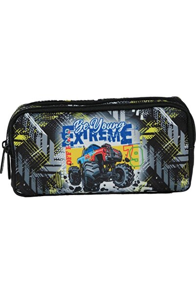 Pippa Boy's Three-Eyed Black Elementary School Triple School Bag Set - Terrain Vehicle - Ppset5400