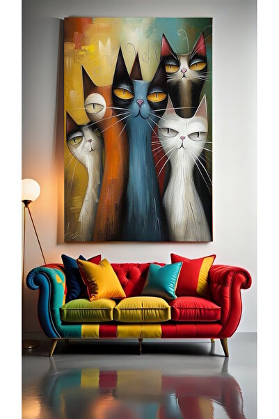 özkacar PISICI ARTISTICE ABSTRACTE VI Decorare pentru peretele casei Salon de...