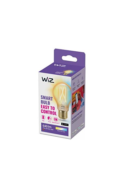 Wiz Smart Wi-Fi Filament Bulb, 50W, Amber, A60Vintage Style LED Bulb with App and Voice Control