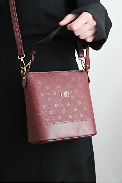 Set Jones Women's Bucket Model Embossed Crossbody Shoulder Bag