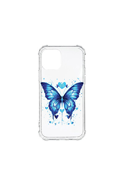 bestcase Carcasă spate antișoc pentru Apple iPhone 12, fluture albastru, AS 1586