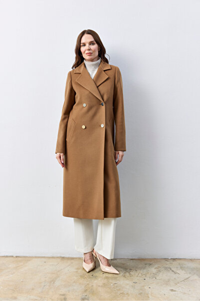 KENT Long Tobacco Cashmere Coat