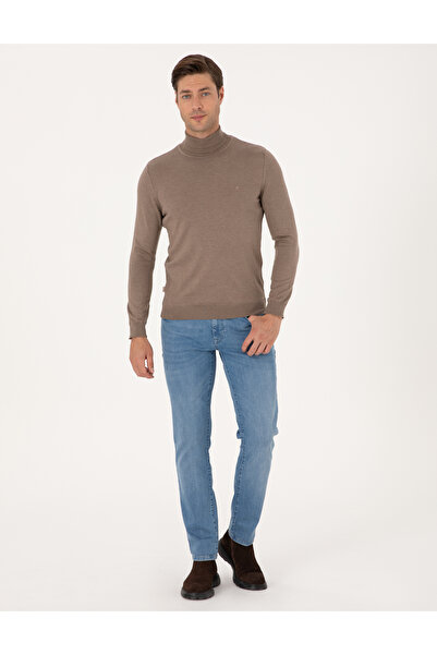 Pierre Cardin Vizon Melanj Slim Fit Balıkçı Yaka Basic Triko Kazak 50314202-VR174