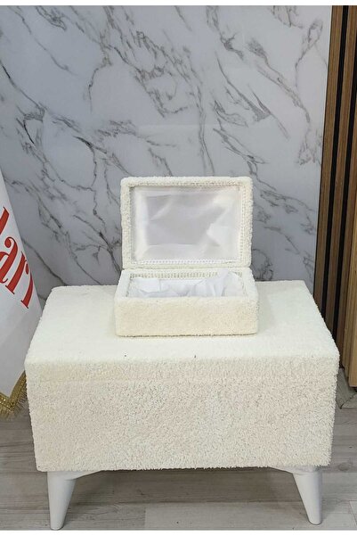Kırçova Tekstil KİLİ ÇEYİZ SANDIĞI GELİN NİŞAN SANDIĞI BOHÇA TAKIMI PELUSLU PUFF OLARAKDA KULANISLI KIRÇOVA