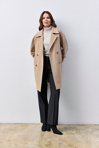 KENT Belted Light Beige Short Coat