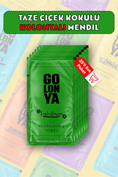 Golonya FRESH BLOSSOM Taze Çiçek Kokulu Kolonyalı Mendil 25'li Set, Zarif ve ...