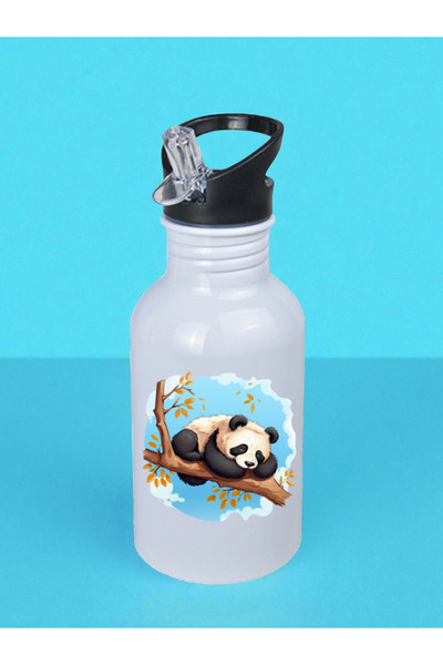 lili hediyelik Panda Flask on a Tree 600 ml - Sports Bottle, Large Water Bottle, Sports Flask, Sports Bottles