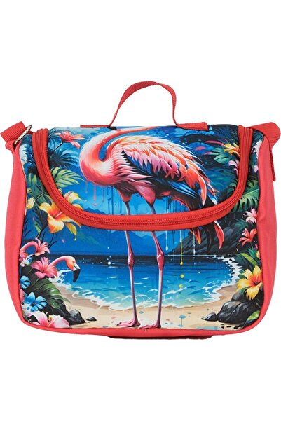 Pippa Set de trei geanți de școală roșii cu trei compartimente pentru fete - Flamingo - PPSET5360