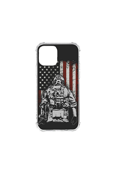 bestcase Carcasă spate antișoc pentru Apple iPhone 12 Mini, American Soldier,...