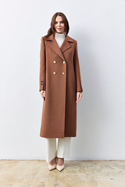 KENT Long Cashmere Hazelnut Coat