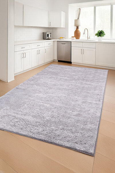 Bestekar Lunessa Gri Kaymaz Tabanlı Yumuşak Yüzeyli Leke Tutmaz Modern Tasarı...