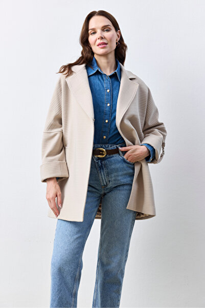 KENT Belted Stone Color Short Coat
