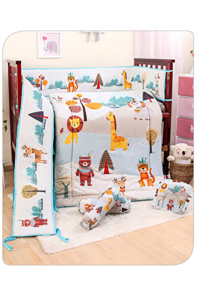 Babyhug Crib Bedding Set, Tribal Animal Theme, 0 to 24 Months, Multicolour - 6 Pieces