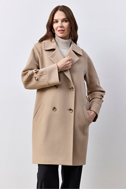 KENT Belted Light Beige Short Coat