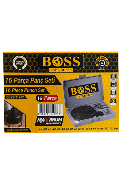 BOSS 16 Parça Panç Seti – Ahşap, Metal ve Plastik İçin Delme Kesme Seti