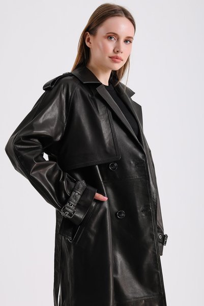 MQ Leather Maroquin Leather Beyonce Women's Leather Overcoat