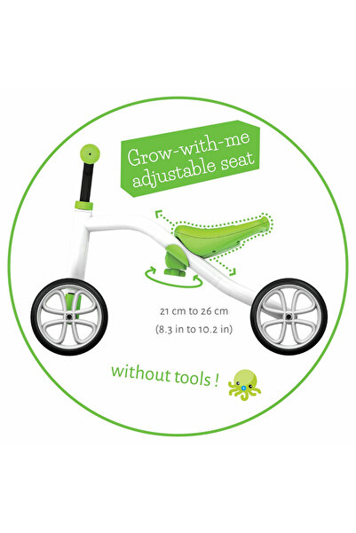 Chillafish Children's tricycle, Chillafish, RideOn Quadie, Lightweight with trailer, 3.8 Kg, For 1 - 3 years, Lime